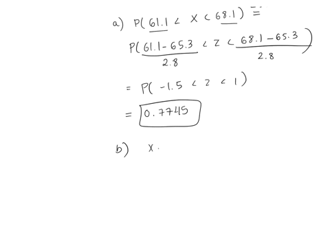 assume-that-the-heights-of-adult-females-residing-in-the-us-females-for-short-are-approximately-normally-distributed-with-mean-653-inches-and-standard-deviation-28-inches-a-find-the-proporti-55682