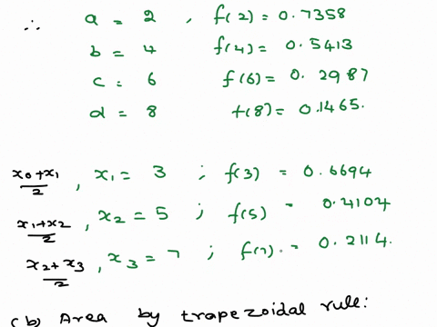 in-this-question-you-will-estimate-the-value-of-the-integral-8-xe-1-dx-using-three-different-approximations-a-subdivide-the-interval-28-into-three-sub-intervals-of-equal-width-and-complete-t-63992