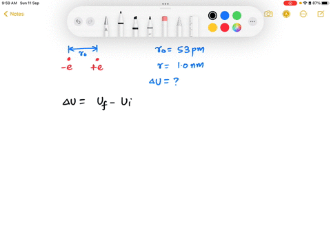 what-is-the-change-in-potential-energy-if-the-distance-separating-the-electron-and-proton-is-increased-to-10-nm-10413