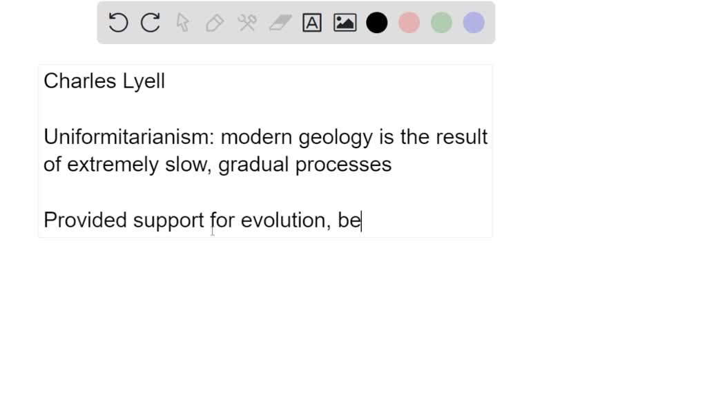 SOLVED Explain why Charles Lyell’s principle of uniformitarianism was