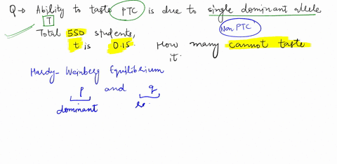 the-ability-to-taste-ptc-is-due-to-a-single-dominant-allele-t-which-means-that-both-tt-and-tt-genotpes-can-taste-ptc-in-a-population-of-550-biology-students-at-clayton-state-you-calculate-th-78285