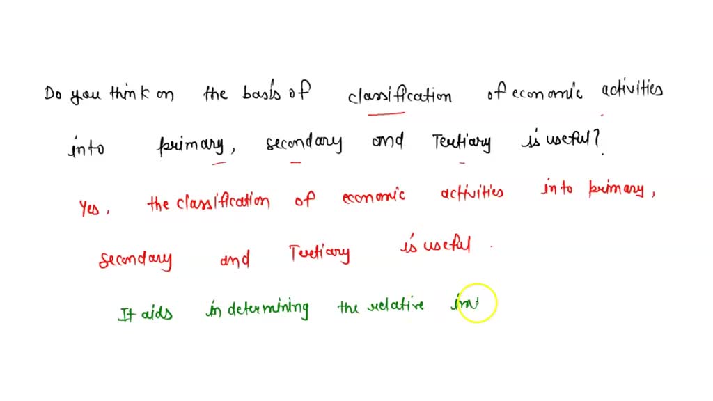 SOLVED: Do you think on the basis of the classification of economic ...