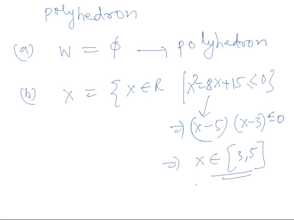 SOLVED For each of the following sets, determine whether it is a