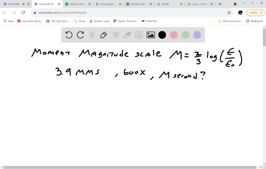 solved-a-formula-for-calculating-the-magnitude-of-an-earthquake-is-m