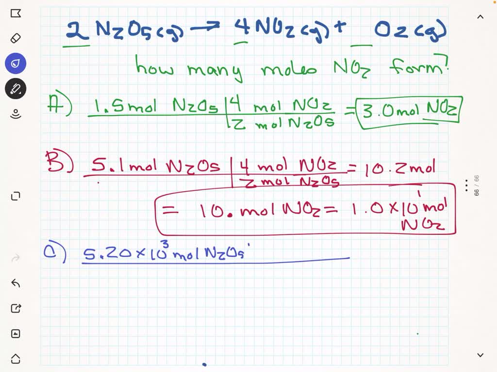 SOLVED: For The Reaction Shown, Calculate How Many Moles Of NO2 Form ...