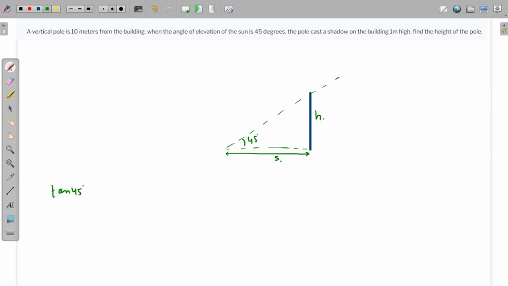 solved-a-vertical-pole-is-10-meters-from-the-building-when-the-angle