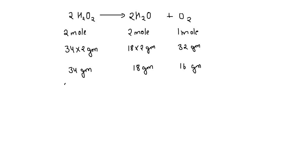 Solved Hydrogen Peroxide Decomposes To Produce Water And Oxygen Which Relationship Regarding 0698