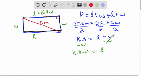 the-perimeter-of-a-rectangle-is-336-m-and-its-diagonal-length-is-12-m-find-its-length-and-width-length-0-lidth-0-89778
