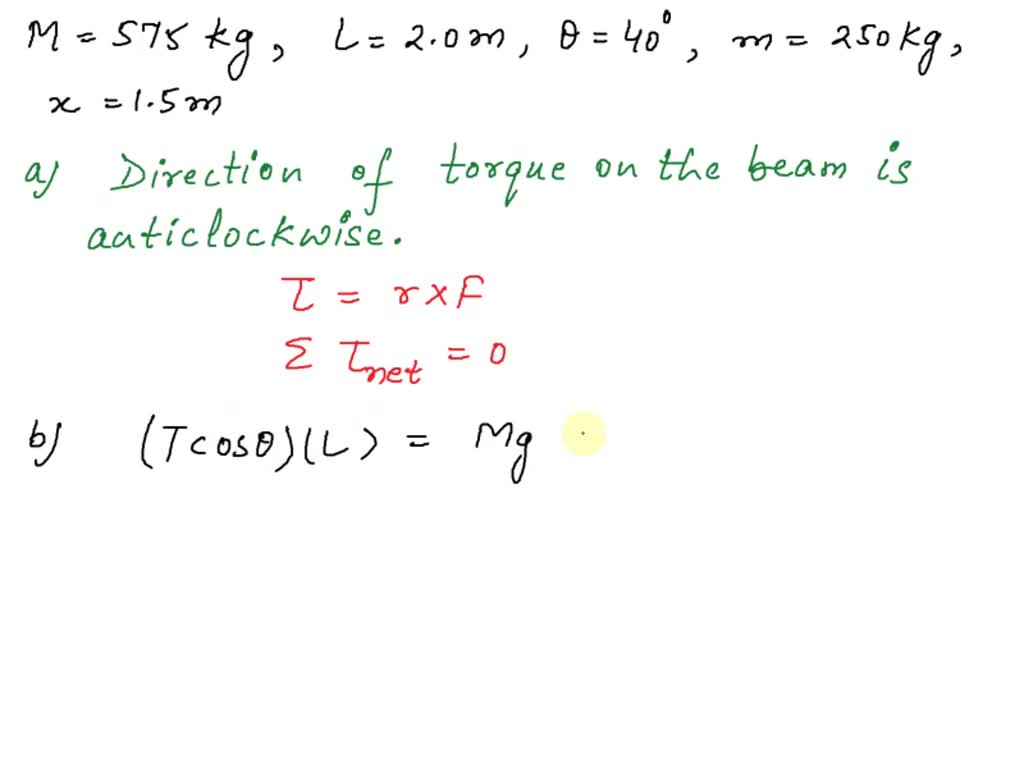 SOLVED: The figure to the right shows a horizontal steel beam with mass ...