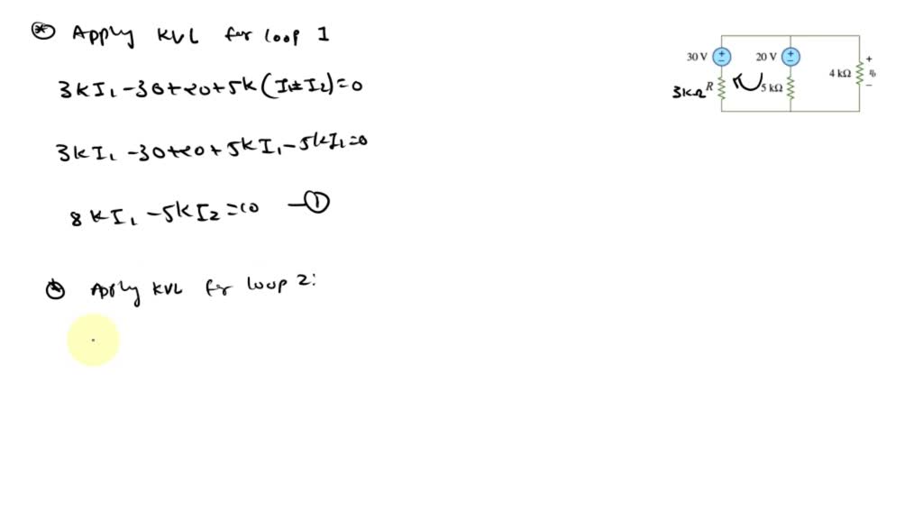 Solved In The Circuit Given Below R 3 KÎ© Using Mesh Analysis