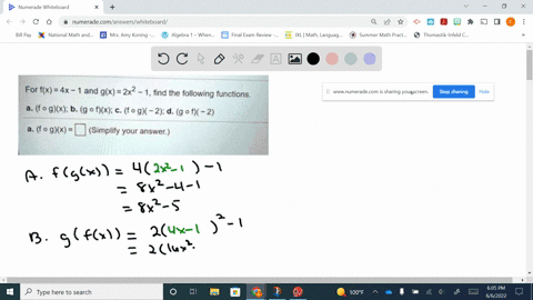 math-1314-013-homework-32-operations-ar-score-0-of-pt-2655-for-fx-4x-and-gx-2x2-_-1_-find-the-following-functions-a-f-0-9x-b-g-0-fx-f0-g-2-d-g-o-f-2-fo-gx-simplify-your-answer-enter-your-ans-63449