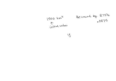 7-8-49-12-13-14-15-ae-the-beginning-of-an-erwiromental-swoy-a-forest-covered-as-anes-of-1500-mathrmkm2-since-then-this-area-has-decreased-by-8756-each-year-let-t-be-the-number-of-years-since-the-start