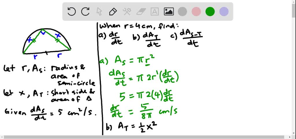 SOLVED: Problem 3: An isosceles triangle is inscribed in a semicircle ...