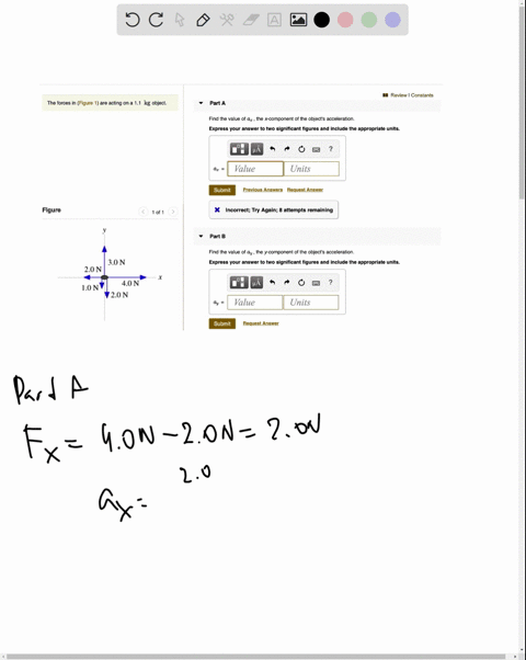 review-constants-the-forces-in-figure-1-are-acting-on-a-11-kg-object-part-a-find-the-value-of-_-the-x-component-of-the-objects-acceleration-express-your-answer-to-two-significant-figures-and-04151