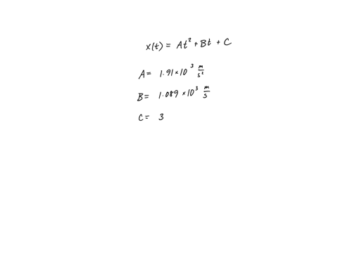 the-resulting-position-vs-time-graph-xx-vs-tt-should-be-parabolic-in-shape-and-therefore-the-appropriate-fit-equation-is-x-at2-bt-c-determine-the-fit-parameter-a-for-each-of-the-four-bodies-94708