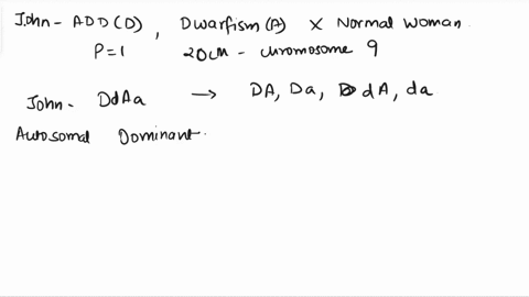 john-is-suffering-from-both-autosomal-dominant-deafness-d-and-achondroplastic-dwarfism-a-and-has-married-to-a-normal-woman-assuming-that-a-p1-for-both-traits-b-these-genes-are-20-cm-apart-on-07957
