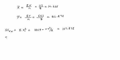 an-instructor-asked-random-sample-of-eight-students-to-record-their-study-times-in-a-beginning-calculus-course_-she-then-made-table-for-total-hours-studied-over-2-weeks-and-test-score-y-at-t-90744