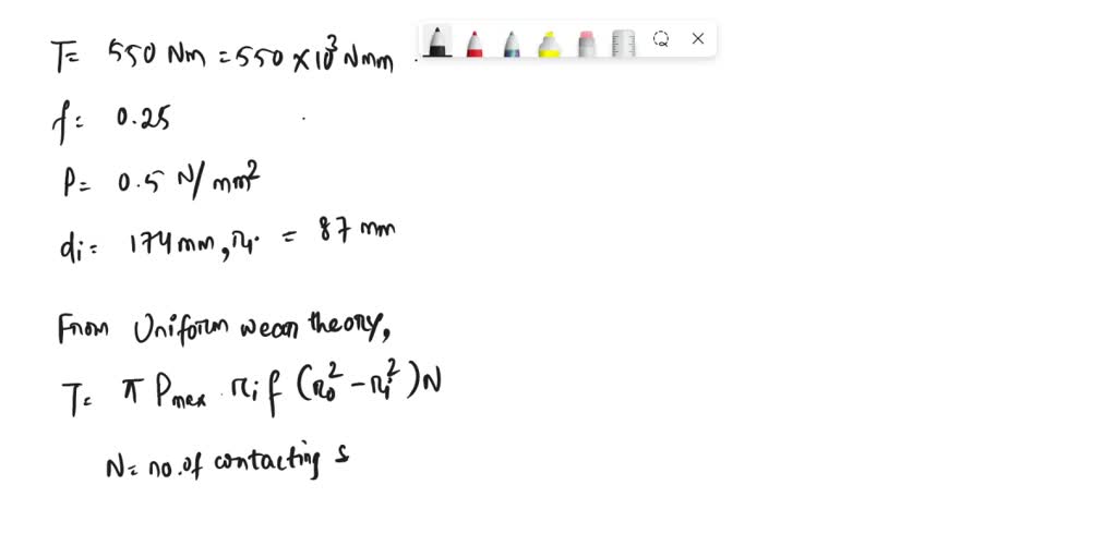 SOLVED An automotive plate clutch consists of two pairs of contacting