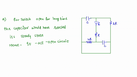 1-consider-the-circuit-below-with-known-values-of-r-c-and-initially-both-switches-are-open-and-the-capacitors-have-no-charge-note-that-this-circuit-has-been-drawn-to-maximally-obfuscate-what-85765