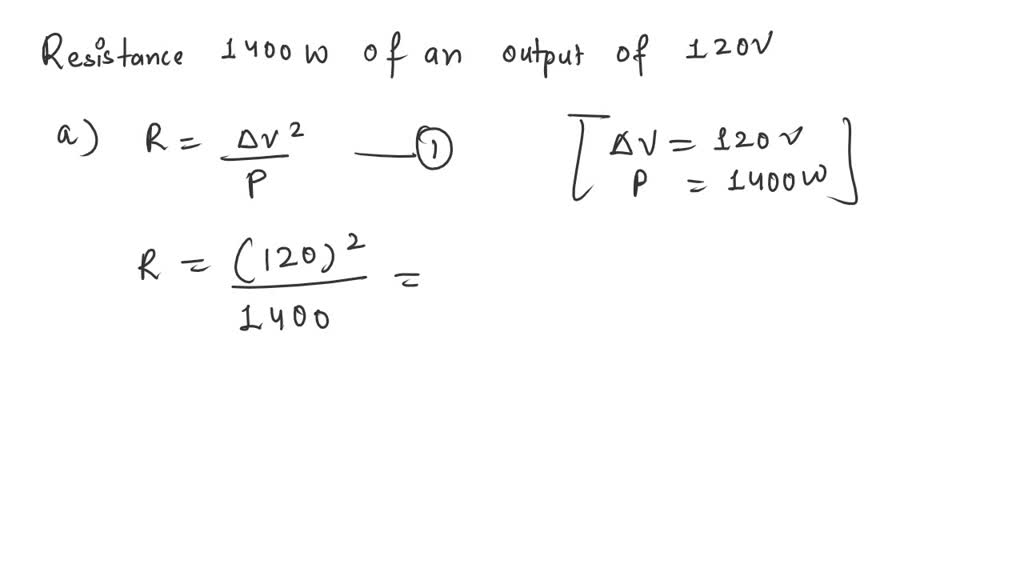 SOLVED: Part A What is the resistance of a 1400 W (120 V) hair dryer ...