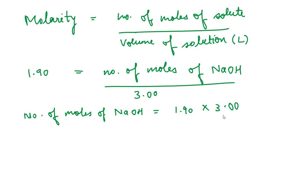 SOLVED: To produce 3.00 L of a 1.90 M solution of sodium hydroxide, how ...