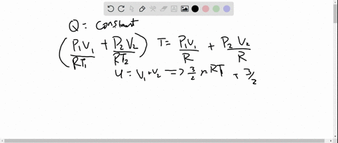 an-insulated-container-of-gas-has-two-chambers-separated-by-an-insulating-partition-one-of-the-chambers-has-volume-v1-and-contains-ideal-gas-at-pressure-p1-and-temperature-t1-the-other-chamber-has-vol