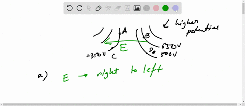 part-bi-the-figure-shows-graph-ofa-set-of-equipotential-equi-voltage-surfaces-seen-in-cross-section-each-is-labeled-according-voltaze-from-the-data-in-the-figure-what-is-the-direction-of-the-83814
