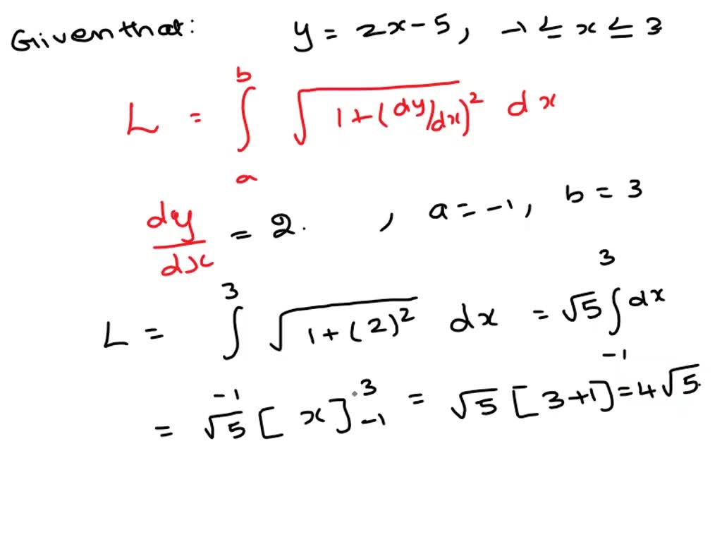 SOLVED: Use the arc length formula to find the length of the curve y