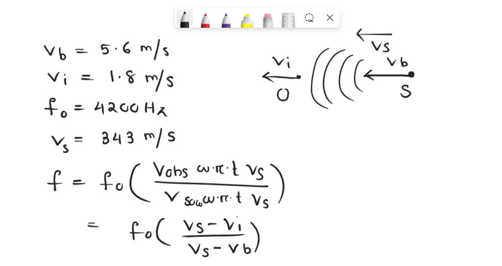 SOLVED A bat, flying at 5.6 m/s, pursues an insect that is flying at 1