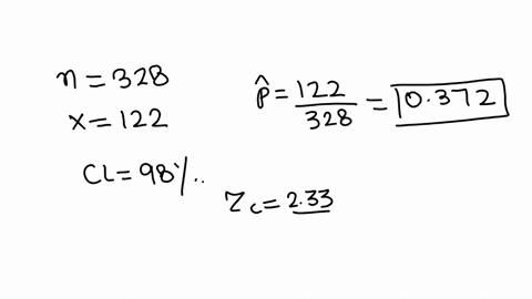 when-328-college-students-are-randomly-selected-and-surveyed-it-is-found-that-122-own-a-car-a-find-the-critical-values-for-a-98-confidence-interval-estimate-of-the-population-proportion-p-b-57819