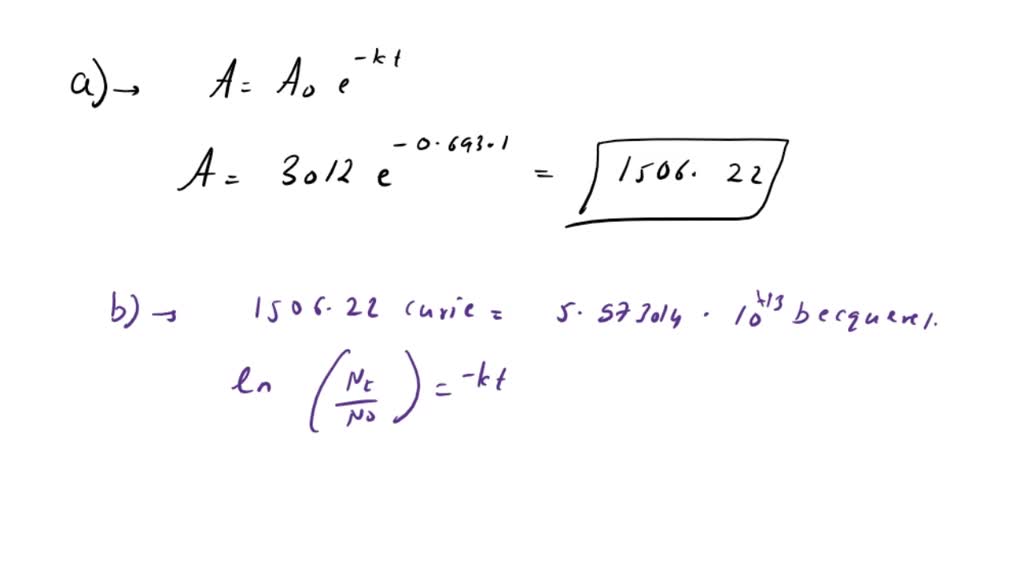 SOLVED 2 A Sample Of Curium 243 Was Prepared With An Activity Of 3012 solved-2-a-sample-of-curium-243-was-prepared-with-an-activity-of-3012