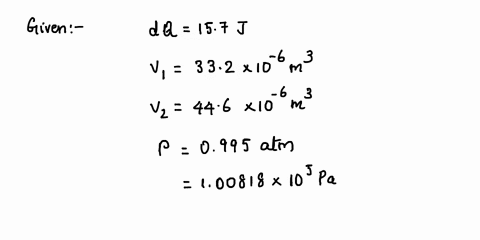 when-157-j-was-added-as-heat-to-a-particular-ideal-gas-the-volume-of-the-gas-changed-from-332-cm3-to-446-cm3-while-the-pressure-remained-constant-at-0995-atm-a-by-how-much-did-the-internal-e-92298