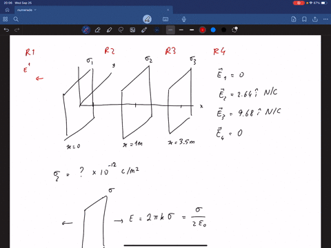 the-figure-below-shows-three-infinite-planes-of-charge-the-electric-field-in-each-region-is-given-below-region-1-vece0-fracnc-region-2-vece264-hati-fracnc-region-3-vece968-hati-fracnc-region-4-vece0-f