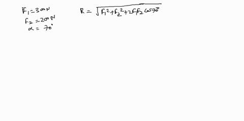 two-forces-of-300n-and-200n-act-at-an-angle-of-700-between-them-find-the-magnitude-and-direction-of-the-resultant-force-solve-by-using-cosine-law-for-the-resultant-and-either-cosine-law-or-s-02792