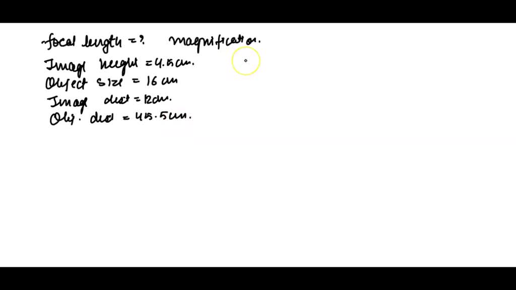 SOLVED Close Vision Retina Lens Pupil Retina enS n =1.3 Object W = MM