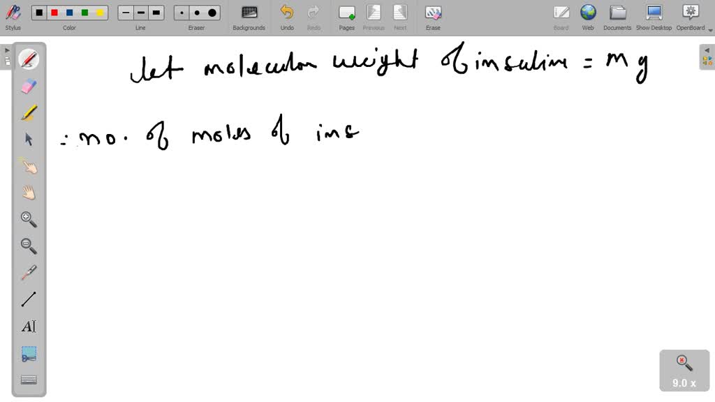 A solution is prepared by dissolving 20.0 mg of insulin in water and
