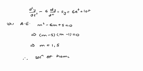 15-points-for-the-differential-equation-d2-dt2-6-dy-sy-6e-10t-dt-a-find-the-homogeneous-equation-general-solution-yh-6-find-a-particular-solution-yp-using-the-method-of-undetermined-coeffici-97897