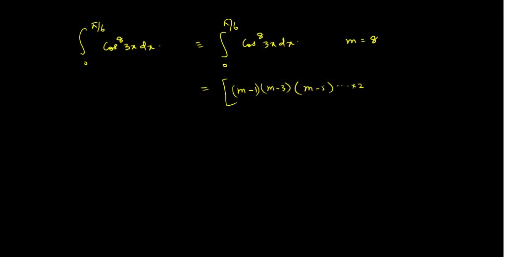 SOLVED: Using Wallis' Formula, find the value of the integral of cos8 ...