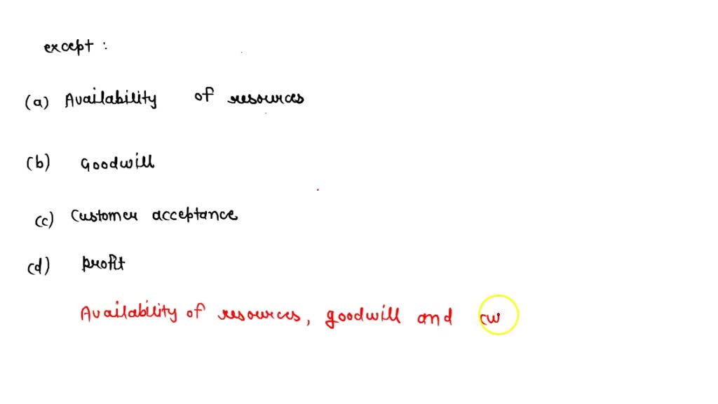 SOLVED All of the following are examples of noneconomic factors except