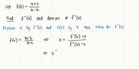 in-exercises-13-22-find-a-formula-for-f-1x-give-the-domain-of-f-1-including-any-restrictions-inherited-from-f-fxfracx3x-2-2