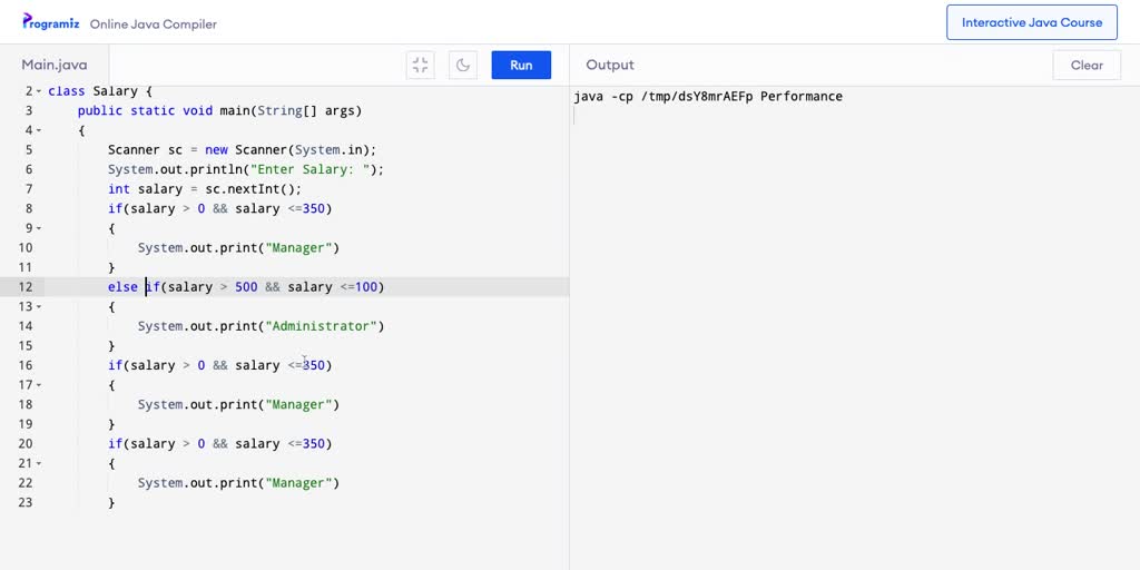 SOLVED: 'CI Write java program that ask the user to input the salary ...