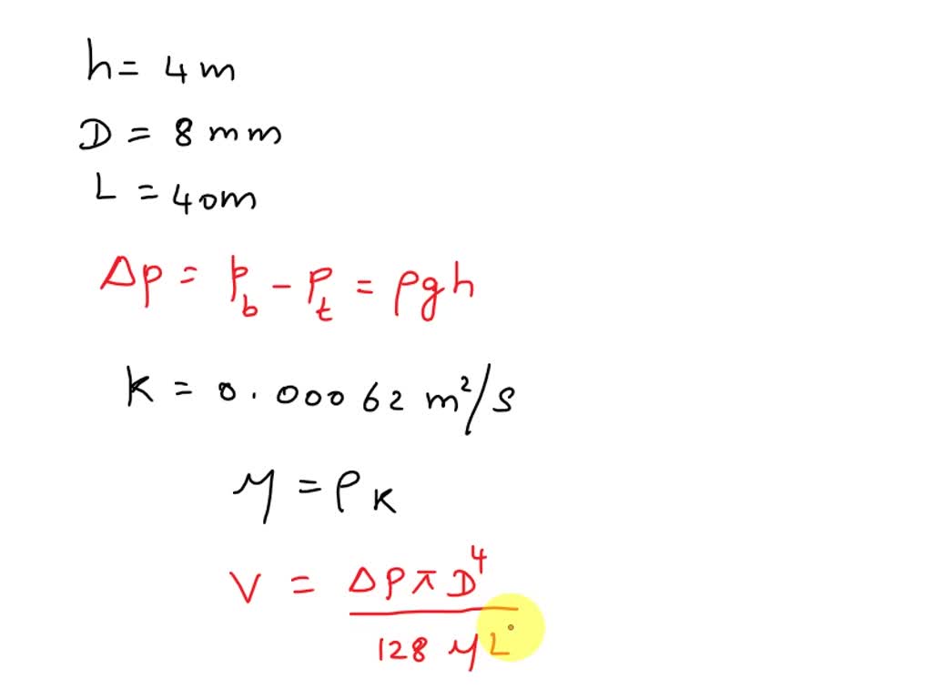 SOLVED: Oil With A Density Of 850 Kg/m3 And Kinematic Viscosity Of 0. ...