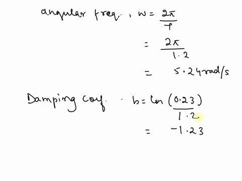 an-underdamped-harmonic-oscillator-consists-of-a-mass-m-1-kg-attached-to-a-spring-the-period-of-the-oscillations-is-12-seconds-it-is-found-that-the-amplitude-decreases-by-77-in-12-seconds-wh-04166