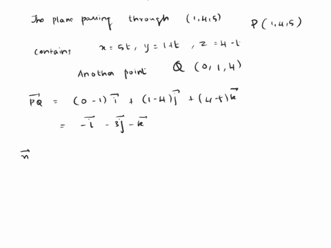 find-an-equation-of-the-plane-the-plane-that-passes-through-the-point-1-4-5-and-contains-the-line-x-5t-y-1-t-z-4-t-91623