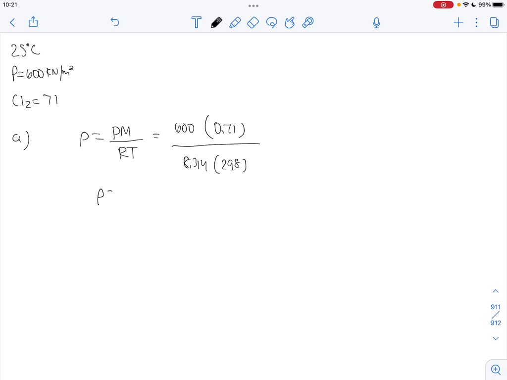 SOLVED Calculate the density, specific weight, and specific volume of chlorine gas at 25Â°C