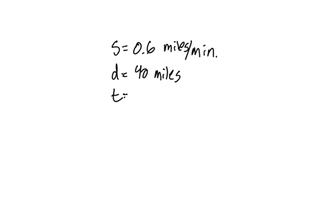 suppose-a-car-travels-at-a-constant-speed-of-06-miles-a-minute-if-the-car-has-travelled-40-miles-how-long-has-it-been-traveling-include-units