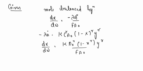 p11-7sthe-gas-phase-reversible-reaction-ab-is-carried-out-under-high-pressure-in-a-packed-bed-reactor-with-pressure-drop-the-feed-consists-of-both-inerts-i-and-species-a-with-the-ratio-of-in-42072