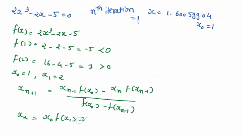 in-approximating-the-root-of-tbe-equation-2x3-2x-5-0-using-secant-method-at-what-nthiteration-the-value-of-x-1600599042-use-xo-1-39577