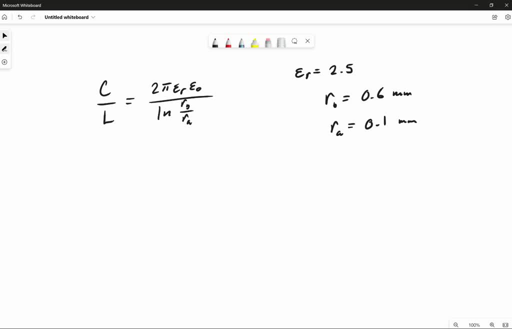SOLVED A coaxial cable used in a transmission line has an inner radius
