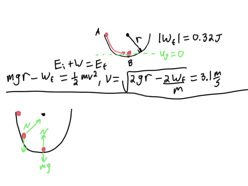 SOLVED: 'A small rock with mass 0.30kg is released from rest at point A ...